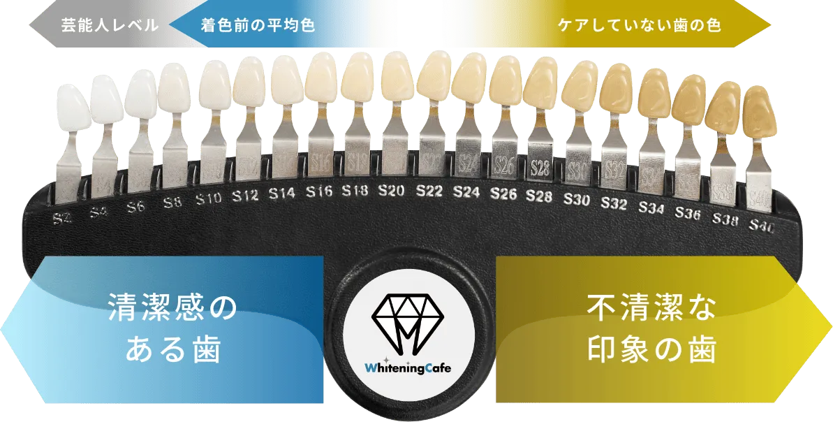 清潔感のある歯、不清潔な印象の歯比較画像